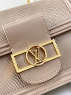 DAUPHINE MINI 20 IN MEDIUM BROWN EPI GRAINED CALFSKIN GOLD HARDWARE