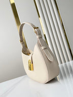 LOW KEY SHOULDER BAG 26 IN QUARTZ GRAINED CALFSKIN GOLD BUCKLE