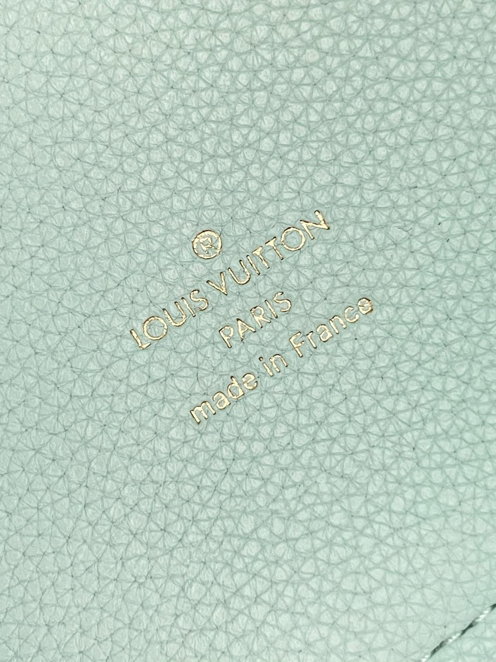 HINA 23 IN SKY BLUE MONOGRAM PERFORATED CALFSKIN