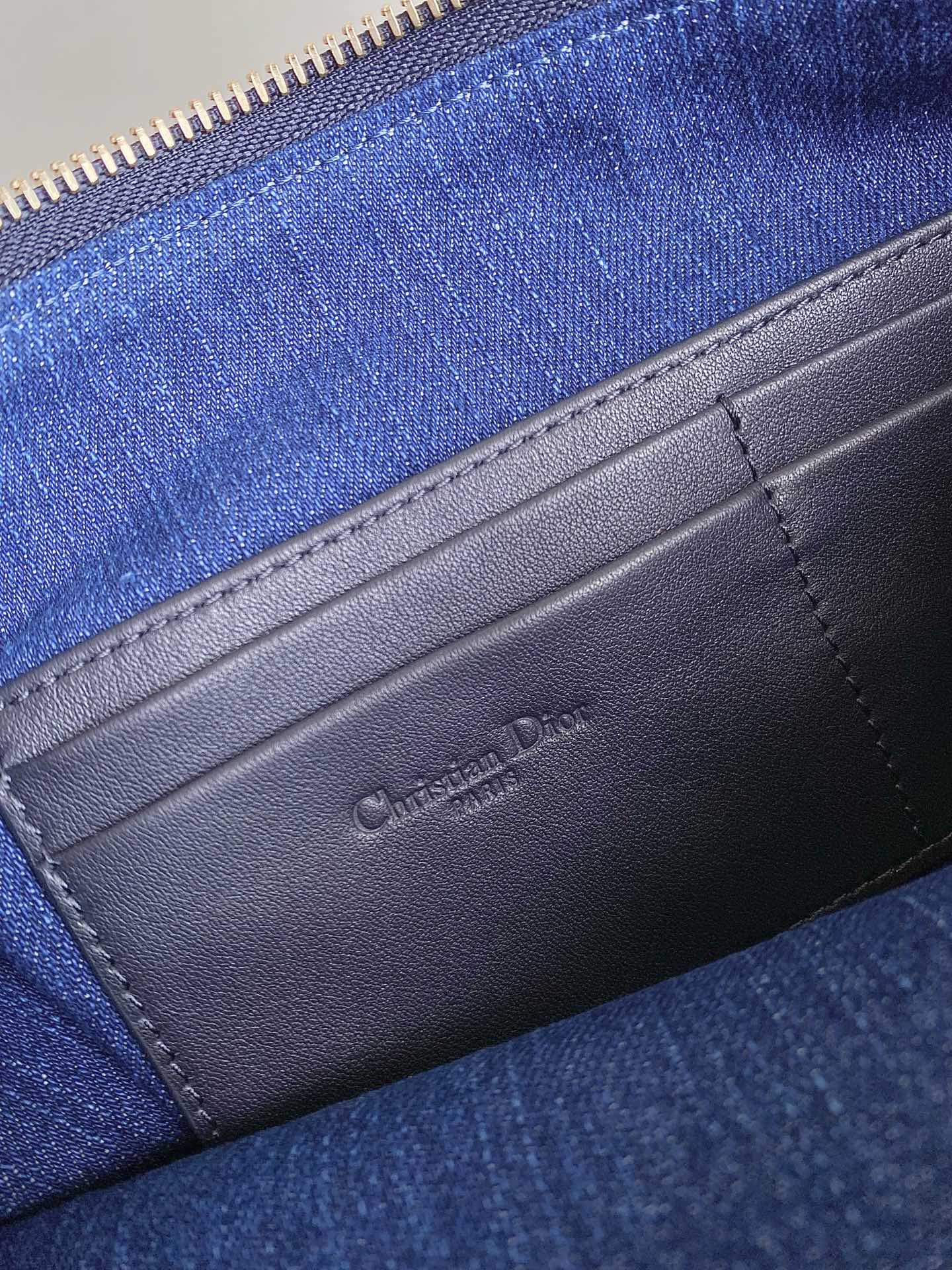 DIORSTAR 28 HOBO-TASCHE MIT KETTE, BLAUER DENIM, OBLIQUE-JACQUARD