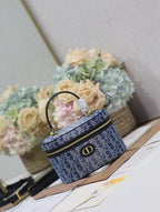 CARO SMALL 20 VANITY CASE IN CERULEAN BLUE MONOGRAM DENIM