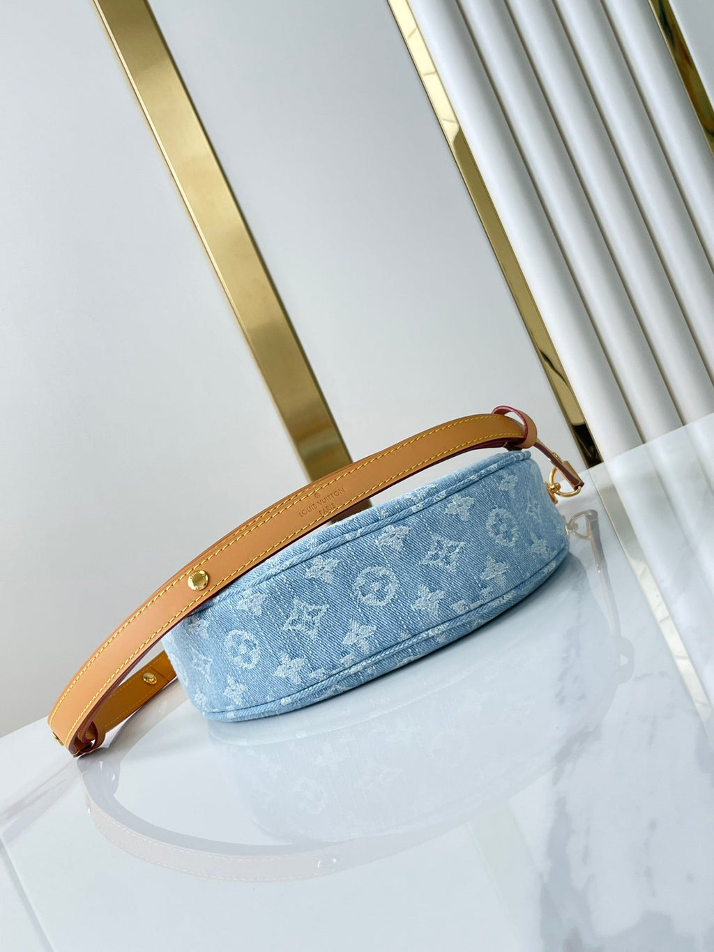 LOOP 29 IN BLUE MONOGRAM DENIM GOLD HARDWARE