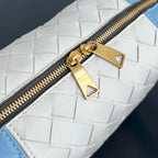 Kleine Schlaufe 22 in Himmelblau Mix Weiß Kalbsleder