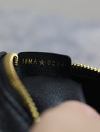 MINI GROOVE BAG 16 IN BLACK MACROCANNAGE CALFSKIN WITH GOLD HARDWARE