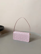 MEDIUM FLAP BAG 22 IN BABY PINK QUILTED ALLOVER CALFSKIN