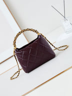 HOBO BAG 18 IN WINE RED SOFT LAMBSKIN GOLD CHAIN