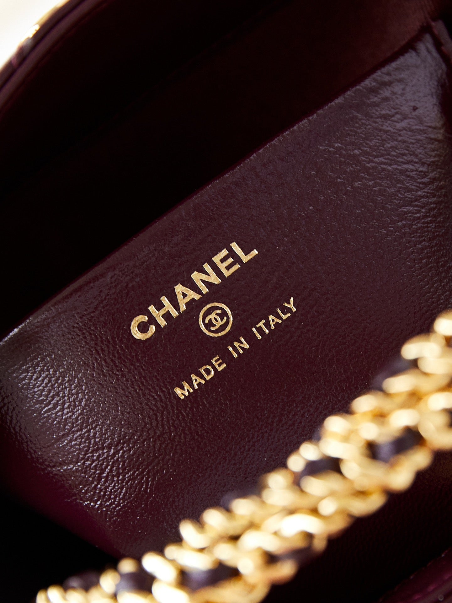 HOBO BAG 18 IN WINE RED SOFT LAMBSKIN GOLD CHAIN