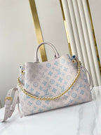 BELLA TOTE 32 IN BLUME PERFORATED CALFLEDER GOLDENE HARDWARE