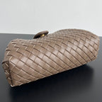 LAUREN 1980 TASCHE 31 IN HOLZBRAUN LAMMLEDER GOLDENER RIEMEN