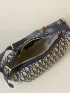 MEDIUM D-JOURNEY SHOULDER BAG 25 IN BLACK MONOGRAM OBLIQUE JACQUARD