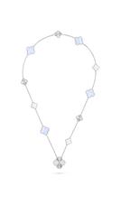 ¡®Jewelicorn¡¯NEU Wandelbare lange Halskette mit 15 vierblättrigen Kleeblatt-Anhängern