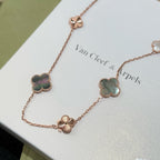 [⭐JeweliWhal]NEW  Convertible long necklace with 15 four-leaf clover charms