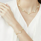 ®Jewelicorn®クローバー 5モチーフ フルダイヤモンドブレスレット