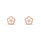 ®Jewelicorn® ラッキーピンクゴールド ホワイトモップイヤリング