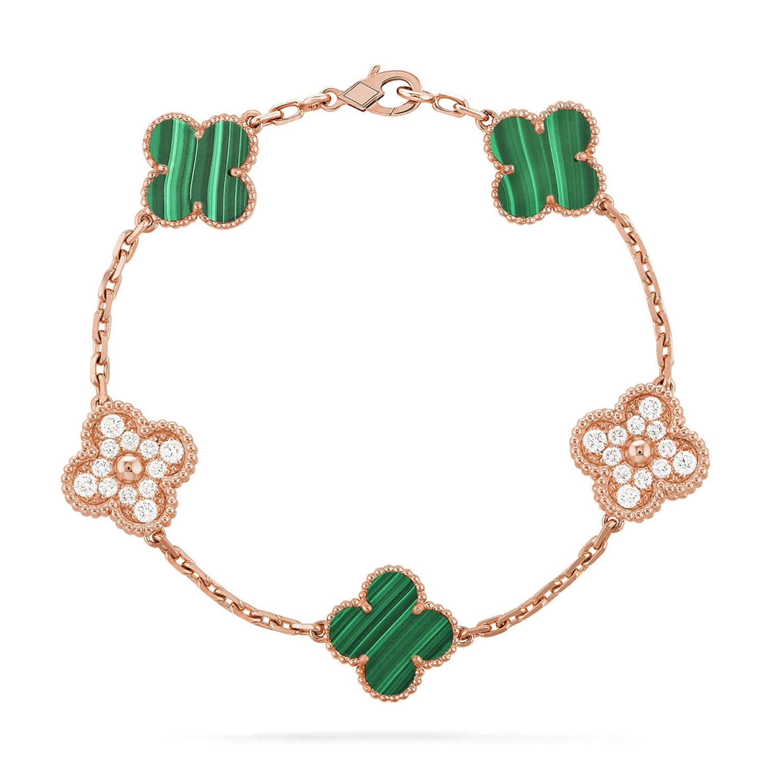 [⭐JeweliWhal] CLOVER 5 MOTIF MALACHITE BRACELET COLLECTION