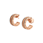 ¡®Jewelicorn¡¯ZERO 1 ROCK PINK GOLD EARRINGS WITH STUDDED SPIRAL AND BLACK CERAMIC