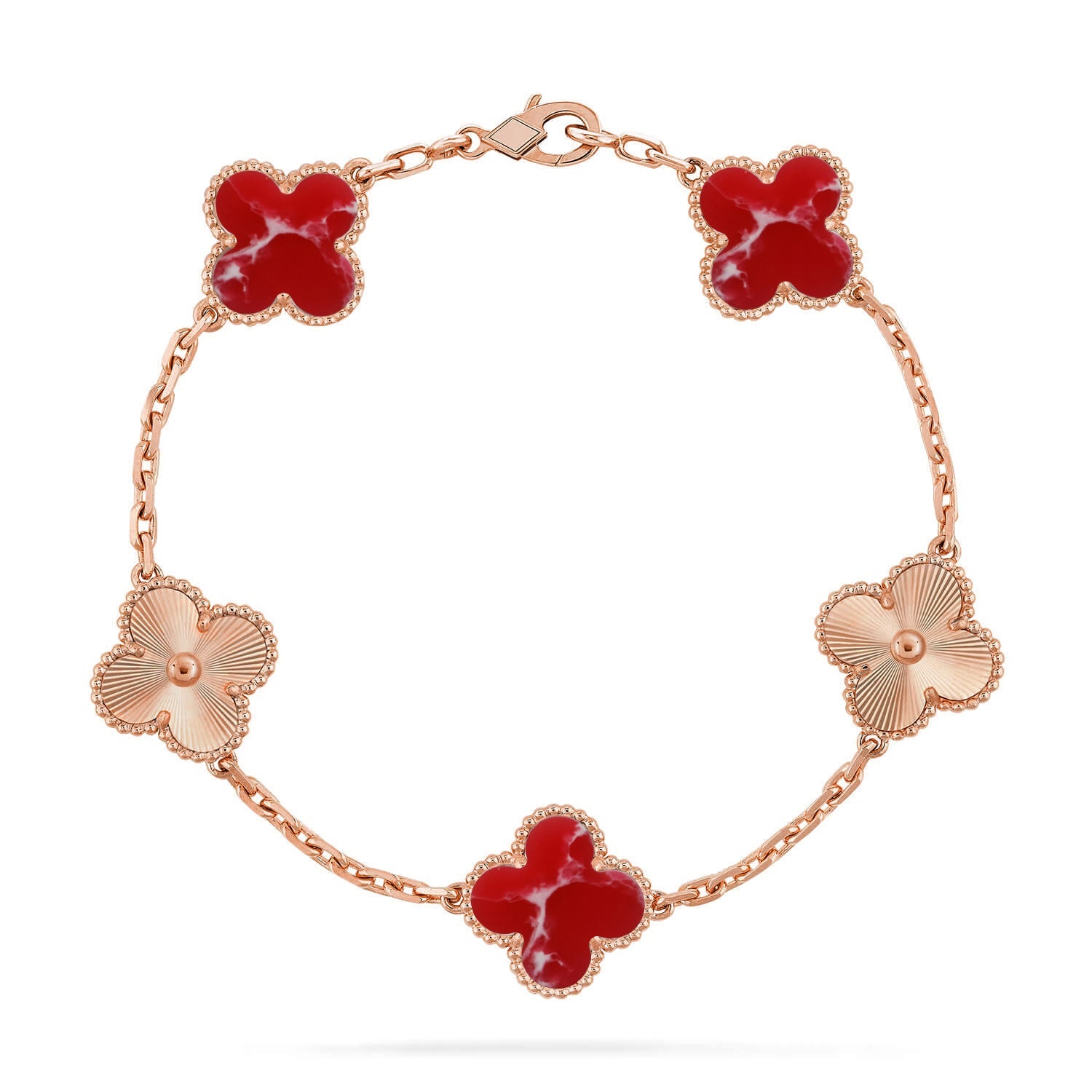 [⭐JeweliWhal]CLOVER 5 MOTIF RED PATTERN BRACELET COLLECTION