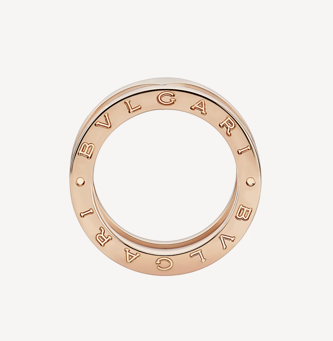¡®Jewelicorn¡¯ZERO 1 TWO-BAND LOOPS AND WHITE CERAMIC SPIRAL PINK GOLD RING