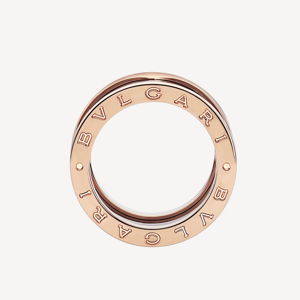 ¡®Jewelicorn¡¯ZERO 1 FOUR-BAND LOOPS AND BLACK CERAMIC SPIRAL PINK GOLD RING