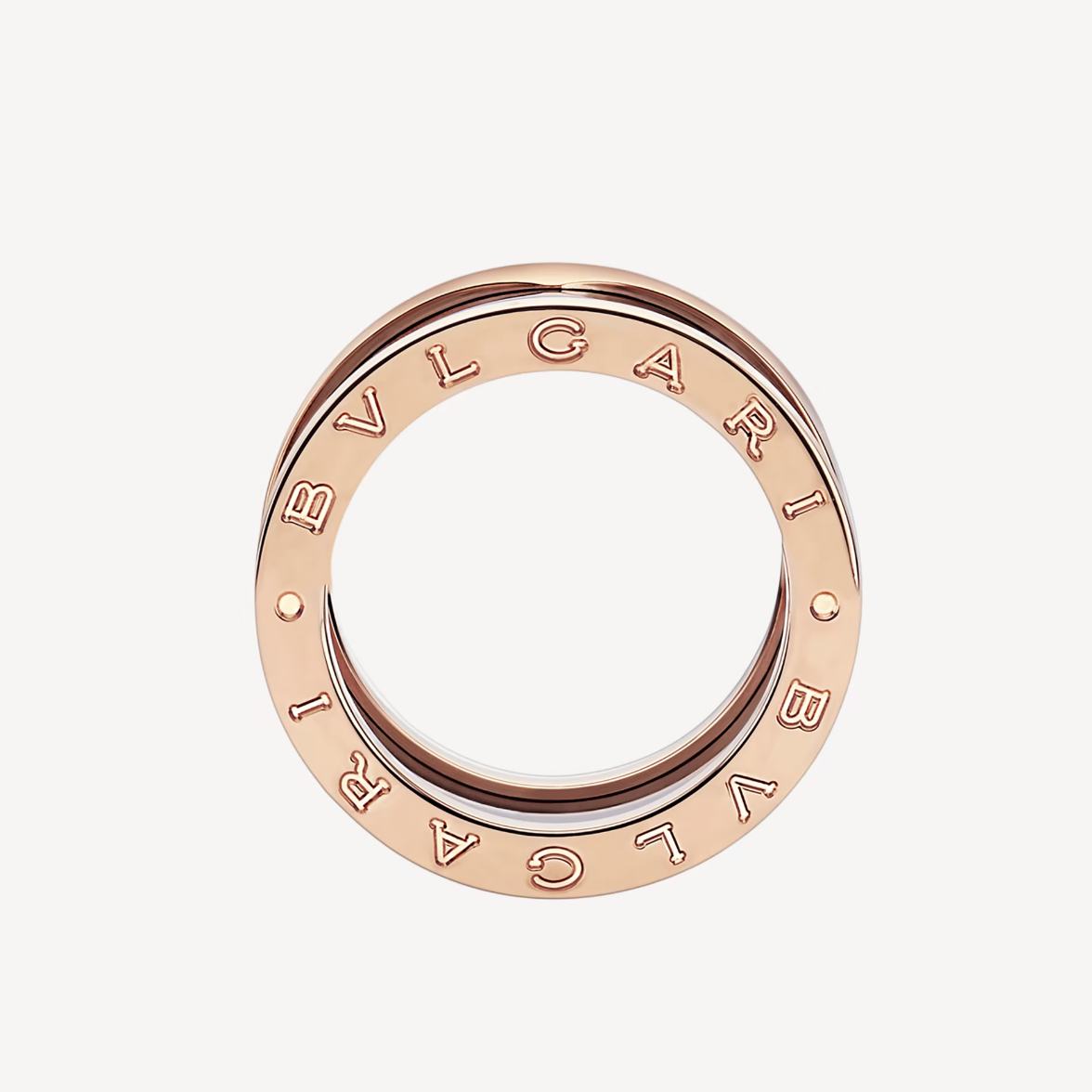 ¡®Jewelicorn¡¯ZERO 1 FOUR-BAND LOOPS AND BLACK CERAMIC SPIRAL PINK GOLD RING