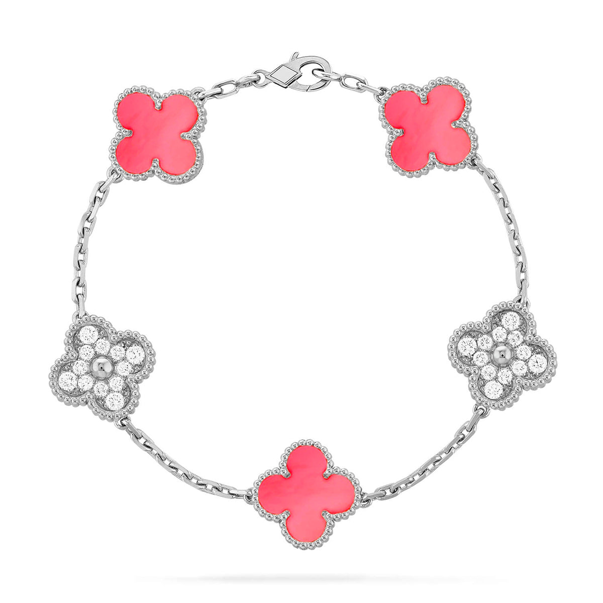 [⭐JeweliWhal] CLOVER 5 MOTIFS  PINK MOP BRACELET COLLECTION