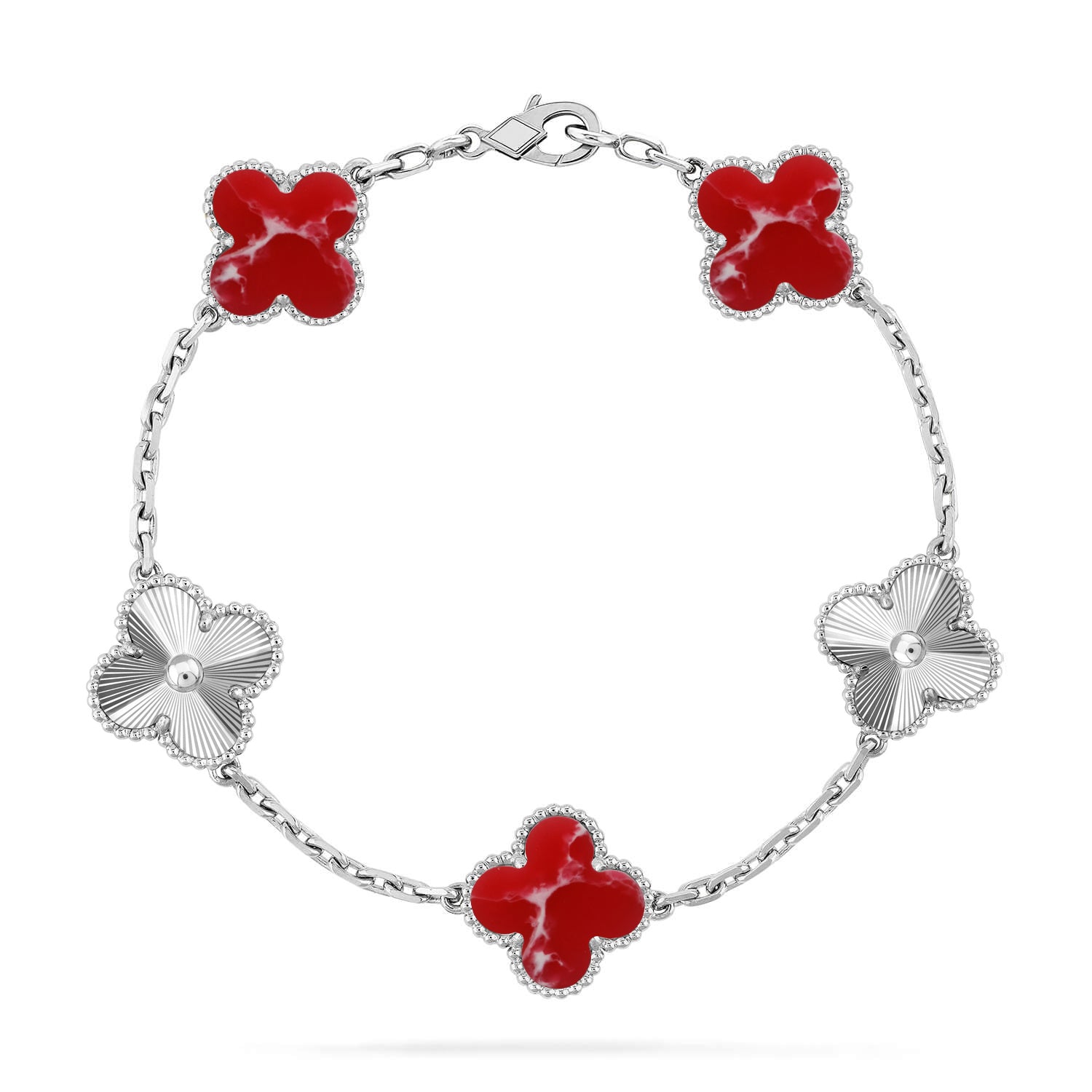 [⭐JeweliWhal]CLOVER 5 MOTIF RED PATTERN BRACELET COLLECTION