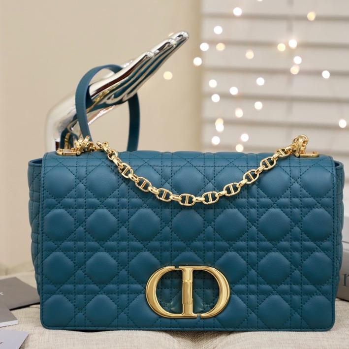 GROSSE CARO-TASCHE 28 TIEFES OZEANBLAU GESCHMEIDIGES CANNAGE-KALBLEDER 