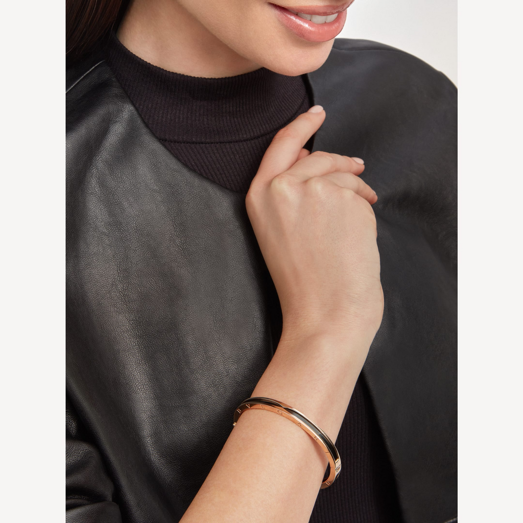 ¡®Jewelicorn¡¯ZERO 1 PINK GOLD WITH BLACK CERAMIC BRACELET