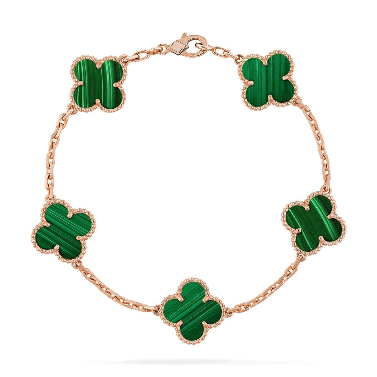 [⭐JeweliWhal] CLOVER 5 MOTIF MALACHITE BRACELET COLLECTION