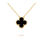 ¡®Jewelicorn¡¯CLOVER 15MM BLACK ONYX SINGLE FLOWER NECKLACE