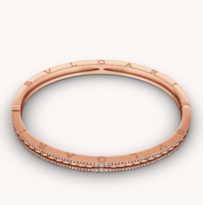 ¡®Jewelicorn¡¯ZERO 1 SPIRAL AND PAVED DIAMOND PINK GOLD BRACELET