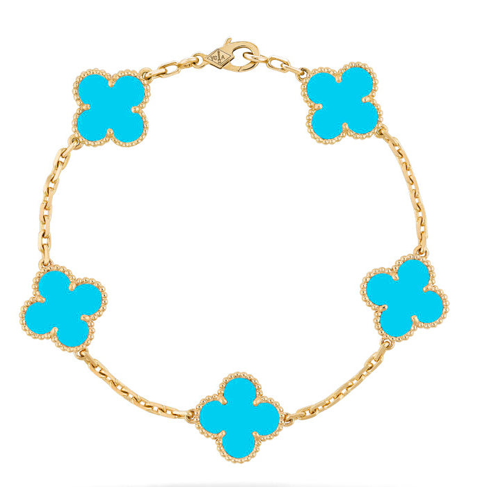 ¡®Jewelicorn¡¯CLOVER 5 MOTIFS TURQUOISE BRACELET