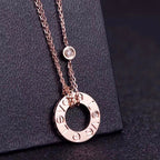 ¡®Jewelicorn¡¯LOVE NECKLACE 16MM 2 DIAMONDS