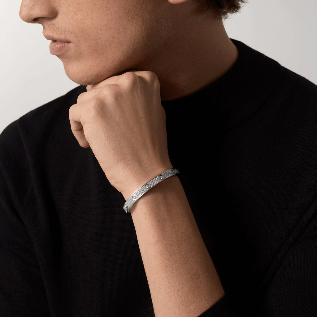 ®Jewelicorn®ラブブレスレット 6.1mm ダイヤモンドパヴェ 10個のビッグダイヤモンド