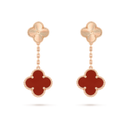 ®Jewelicorn®クローバー 2モチーフ レーザーカーネリアン イヤリング