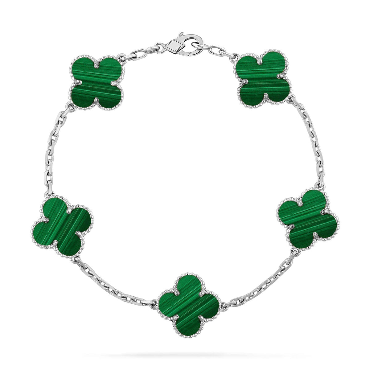 [⭐JeweliWhal] CLOVER 5 MOTIF MALACHITE BRACELET COLLECTION