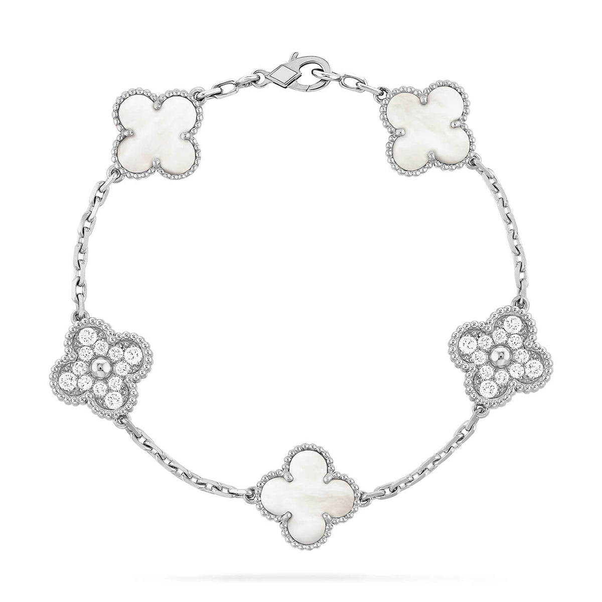 [⭐JeweliWhal]CLOVER WHITE PEARL MOP 5 MOTIF BRACELET COLLECTION