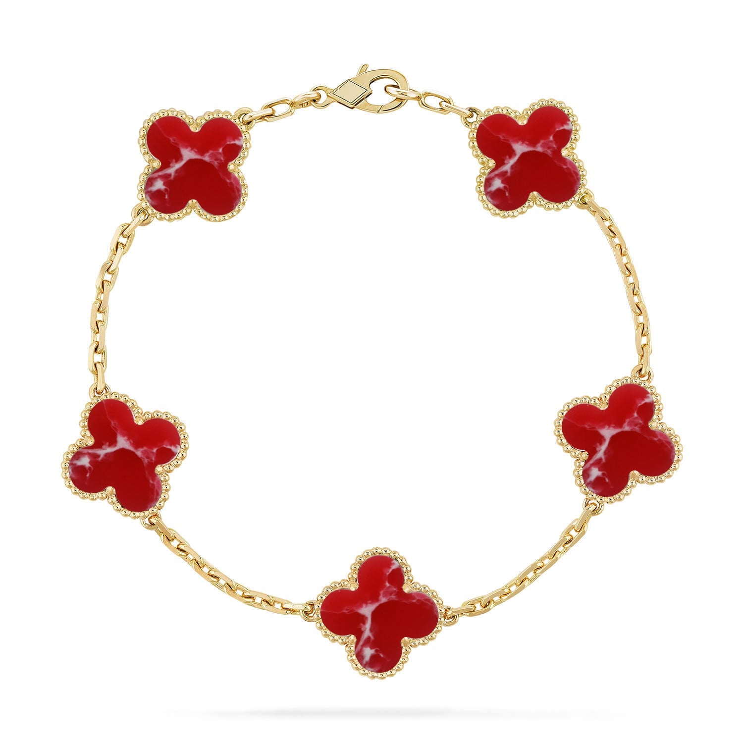 [⭐JeweliWhal]CLOVER 5 MOTIF RED PATTERN BRACELET COLLECTION