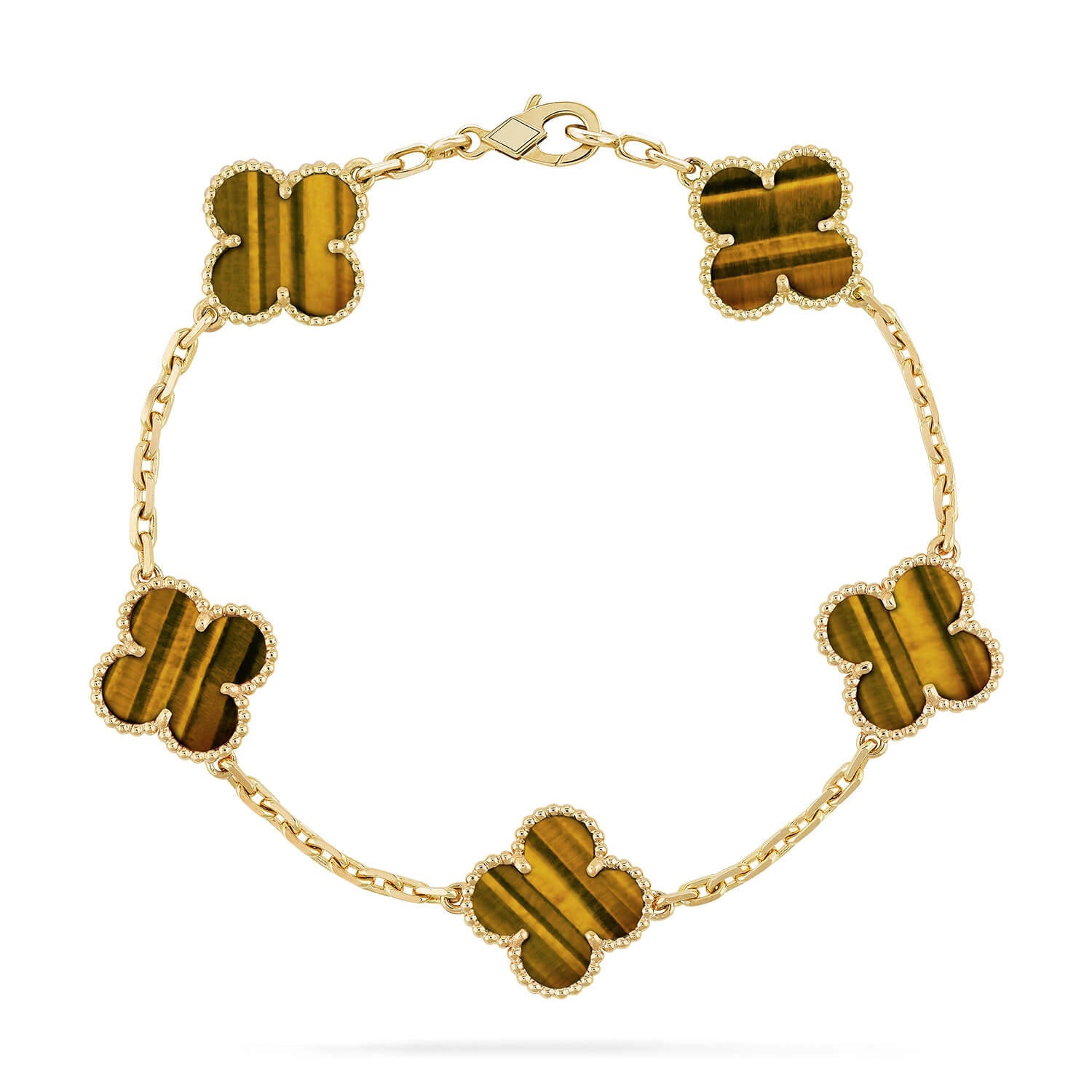 [⭐JeweliWhal] CLOVER 5 MOTIFS TIGER EYE BRACELET COLLECTION