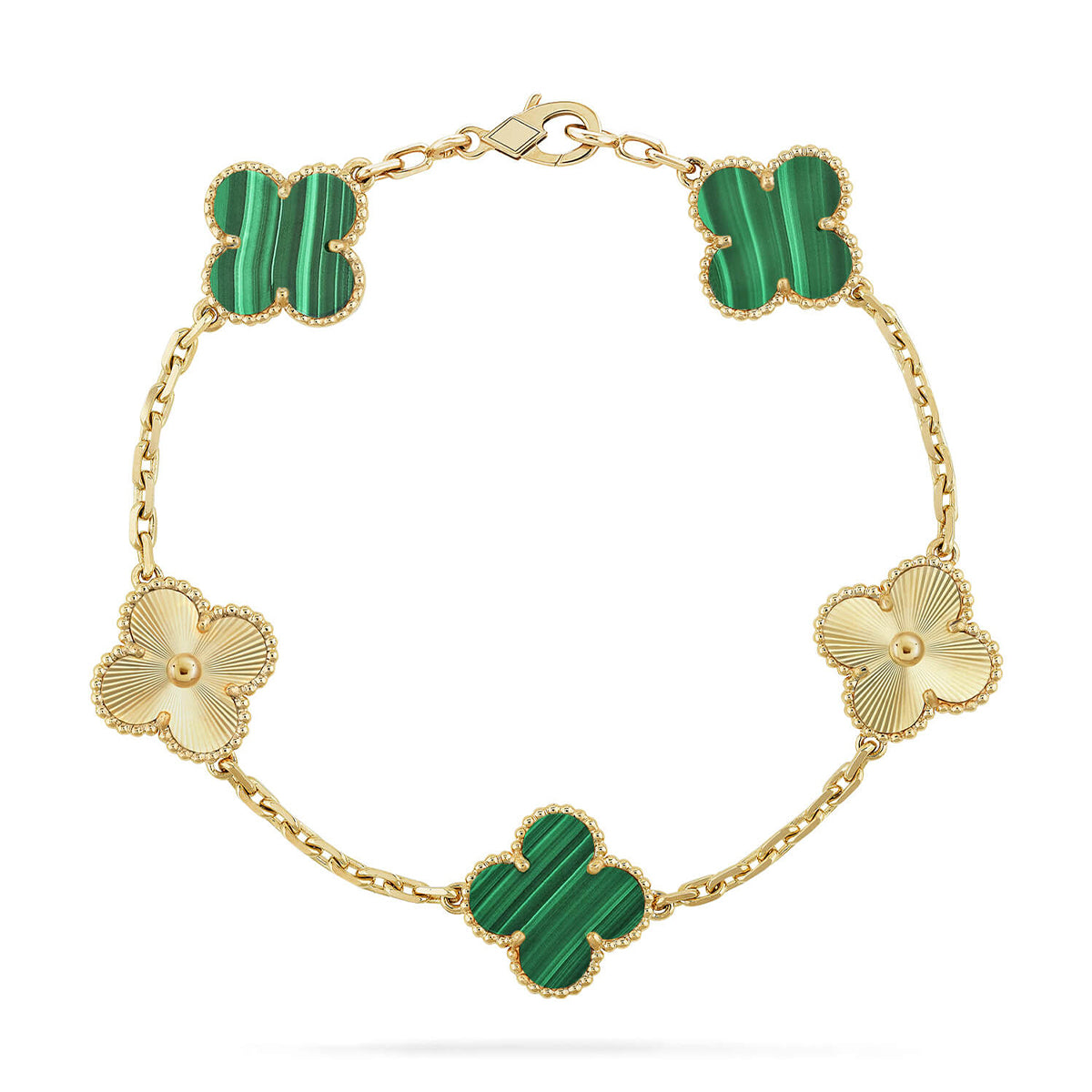 [⭐JeweliWhal] CLOVER 5 MOTIF MALACHITE BRACELET COLLECTION