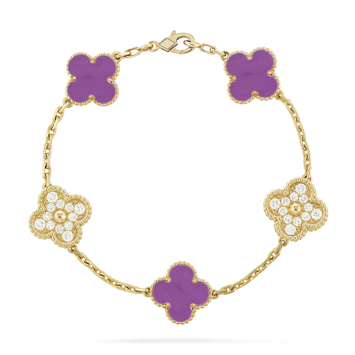 [⭐JeweliWhal] CLOVER 5 MOTIF VIOLET BRACELET COLLECTION