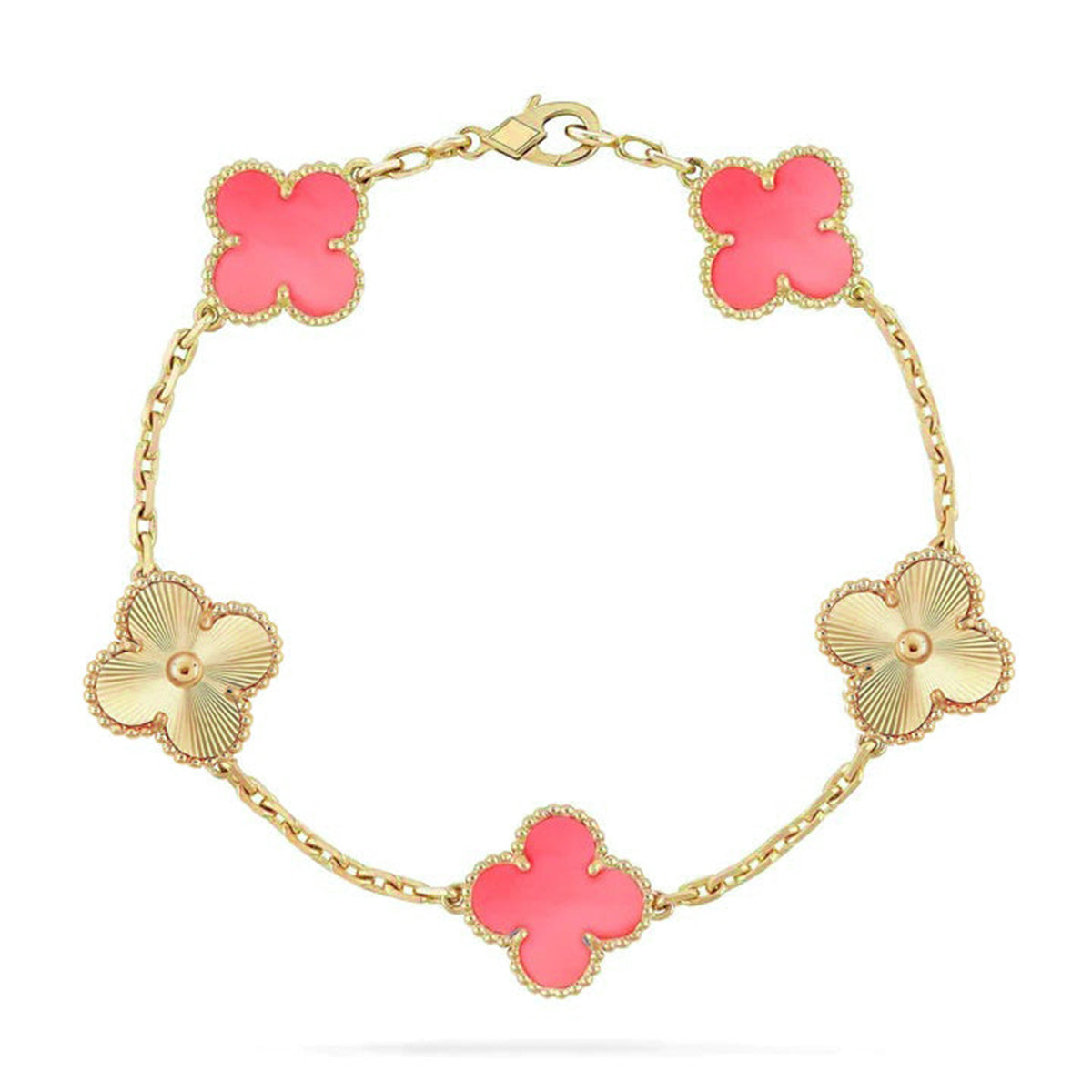 [⭐JeweliWhal] CLOVER 5 MOTIFS  PINK MOP BRACELET COLLECTION
