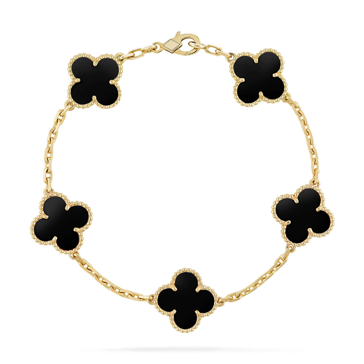 ¡®Jewelicorn¡¯CLOVER  5 MOTIFS BLACK ONYX BRACELET
