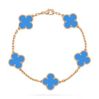 ¡®Jewelicorn¡¯CLOVER 5 MOTIFS BLUE AGATE BRACELET