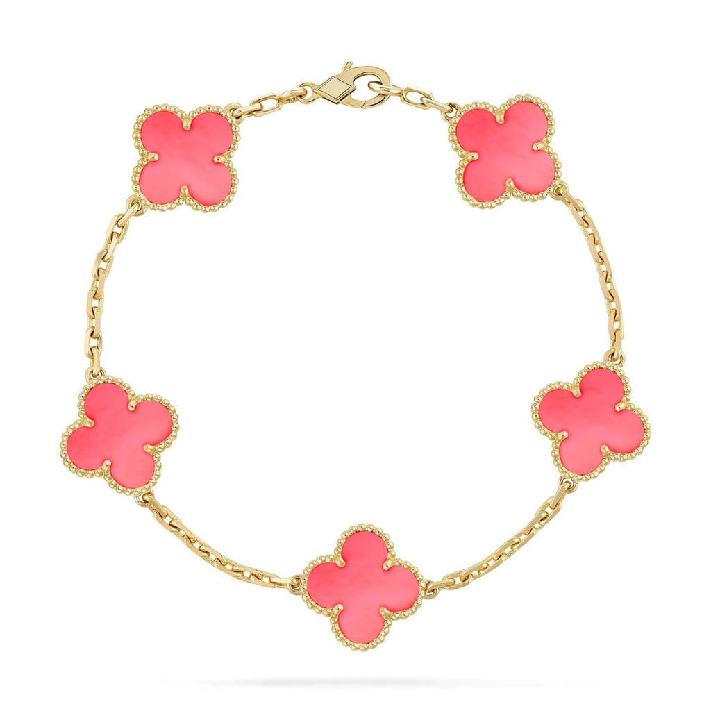 ¡®Jewelicorn¡¯CLOVER 5 PINK MOP BRACELET