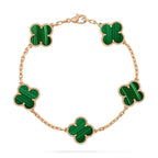 ¡®Jewelicorn¡¯CLOVER 5 MOTIFS MALACHITE BRACELET