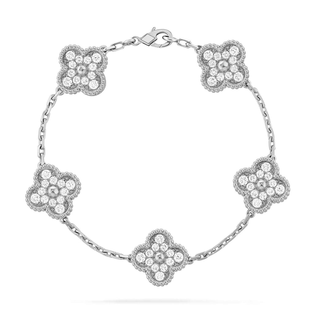 ¡®Jewelicorn¡¯CLOVER 5 MOTIFS  DIAMOND BRACELET SILVER