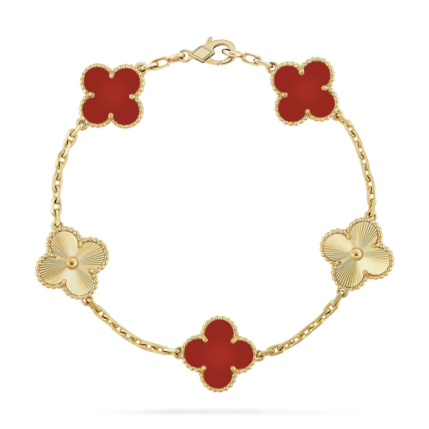 ¡®Jewelicorn¡¯CLOVER  5 MOTIFS CARNELIAN GOLD BRACELET