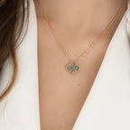 ®Jewelicorn®クローバー 15mm グレー マザーオブパール ネックレス