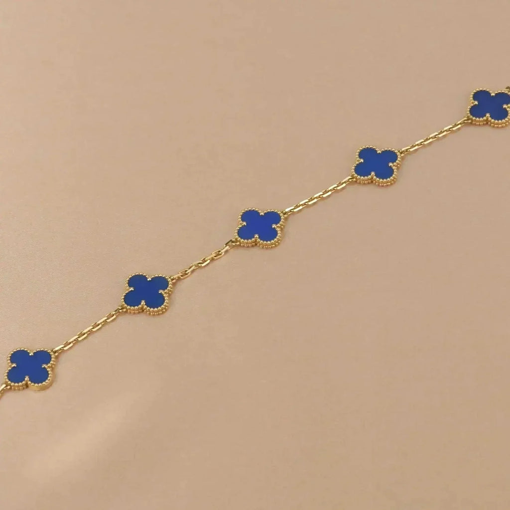 ¡®Jewelicorn¡¯CLOVER 5 MOTIFS BLUE AGATE BRACELET